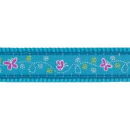 Obojok RD 25 mm x 41-63 cm - Butterfly Turquoise