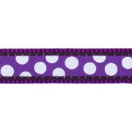 Obojok RD 15 mm x 24-37 cm - White Spots on Purple