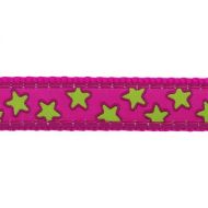 Vodítko RD 15 mm x 1,8 m - Stars Lime on Hot Pink