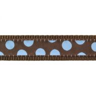 Obojok RD 25 mm x 41-63 cm - Blue Spots on Brown