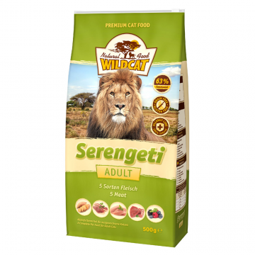 WildCat Serengeti Adult 500g - 5 druhov mäsa so zemiakmi