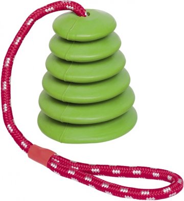 Nobby hračka pre veľké psy tvrdá guma s lanom zelená 51cm