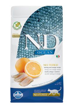 N & D OCEAN CAT Neutered Adult Herring & Orange 1,5kg