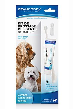 Francodex Dental Kit zubná pasta 70g + kefka pes