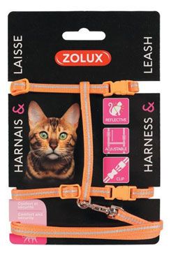 Postroj mačka s vodítkom 1,2m oranžový Zolux