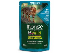 MONGE BWILD CAT Grain Free kapsička STERILKA Tuniak so zeleninou 85g