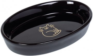 Nobby GOLDEN CAT oválna keramická miska čierna so zlatým vzorom 17x11x2,5cm / 0,12l
