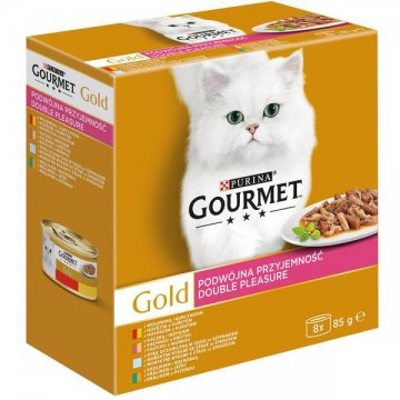 Gourmet Gold multipack (8ks) - zmes dusených a grilovaných masových kúskov