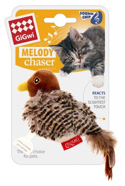 Hračka mačka GiGwi Melody Chaser Ptáček sa zvuk.čipem