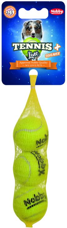 Nobby hračka tenisový loptičku XS pískatko 4cm 3ks
