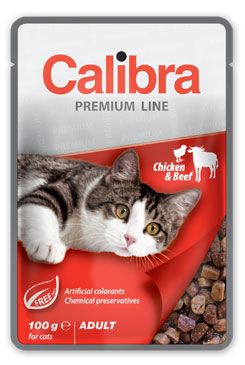 Calibra Cat vrecko Premium Adult Chicken & Beef 6x100g