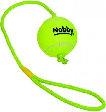 Nobby hračka tenisový loptičku L 7,5cm s lanom…
