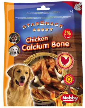 Nobby StarSnack Chicken Calcium Bone kalciová kosť s kuraťom 375g