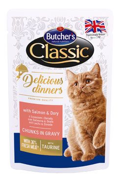 Butcher 's Cat Class.Delic.Dinn. losos + dorada kapsa100g