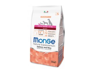 MONGE Dog EXTRA MINI Adult, losos, ryža, 2,5kg