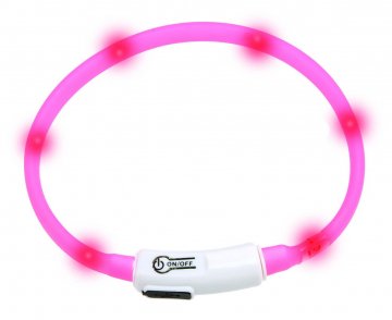 Karlie Visiolight svietiaca LED obojok pre mačky 35cm ružový