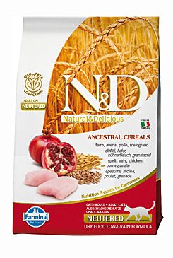 N & D LG CAT Neutered Chicken & Pomegranate 300g