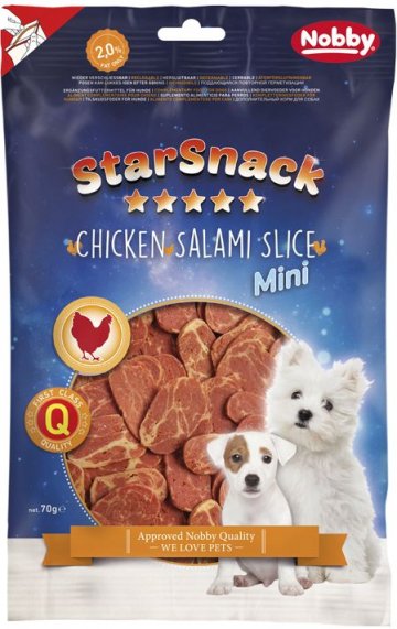 Nobby StarSnack Chicken Salami Slice maškrta pre psov 70g