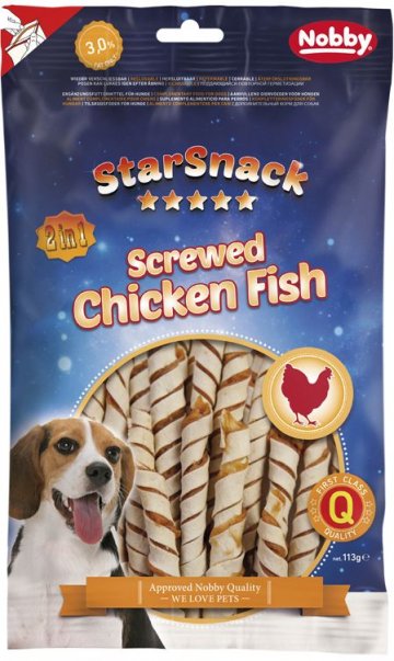 Nobby StarSnack Screwed Chicken Fish maškrty 113g