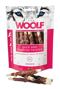 WOOLF pochúťka Duck & Rawhide twister 100g