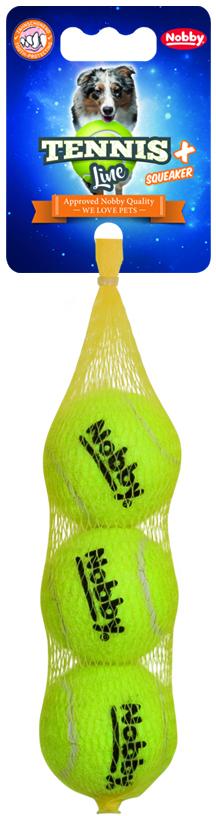 Nobby hračka tenisový loptičku S pískatko 5cm 3ks
