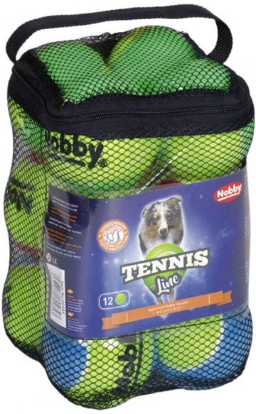 Nobby Tennis Line hračka tenisový loptičku farebný M 6,5cm 12ks