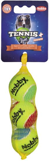 Nobby Tennis Line hračka tenisový loptičku farebný XS 4cm 3ks