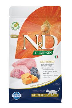N & D Pumpkin CAT Neutered Lamb & Blueberry 1,5kg