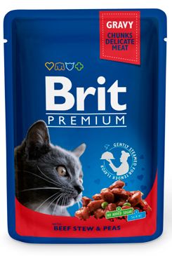 Brit Premium Cat vrecko with Beef Stew & Peas 100g