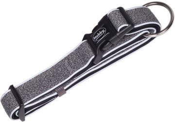 Nobby CAYO obojok nylon reflexné šedá L-XL 50-65cm
