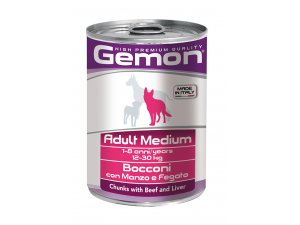 Gemona Dog HP Medium kúsky hovädzie s pečeňou 415g / 24bal
