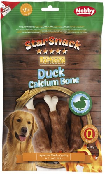 Nobby StarSnack BBQ Duck Calcium Bone maškrty 113g