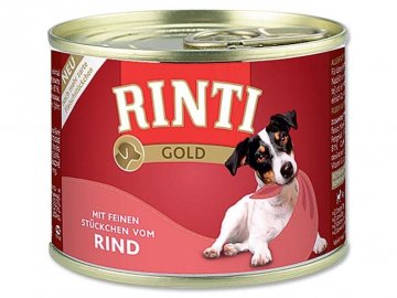 Rinti Gold konzerva pre psov hovädzí kúsky 12x185g
