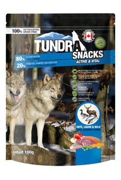 TUNDRA dog snack Duck, Salmon, Game Active & Vital 100g