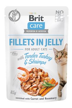 Brit Care Cat Fillets in Jelly with Turkey & Shrimps 85g