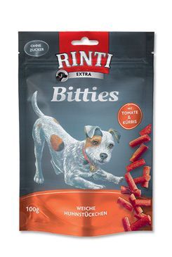Rinti Extra Mini-Bits pochúťka paradajka + tekvica 100g
