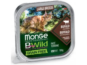 MONGE BWILD CAT Grain Free vanička LB ADULT Byvol sa zeleninou100g