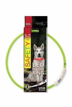 Obojok DOG FANTASY svetelný USB zelený 65cm 1ks