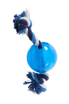 Hračka pes BUSTER Strong Ball s povrazom sv. modrá, L