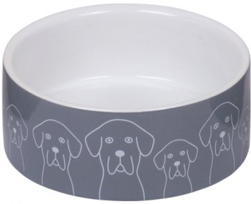 Nobby keramická miska DOGS šedo-biela 12,0 x 4,5 cm / 0,25 l