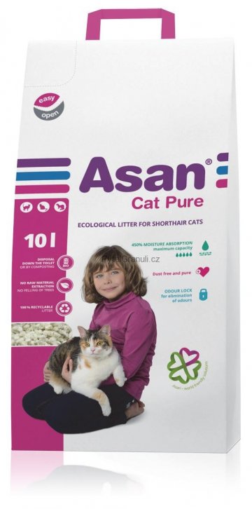 Asan Cat Pure eko-stelivo pre mačky a fretky 10l