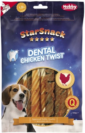 Nobby StarSnack Dental Chicken Twist dentálnej kuracie špirály 12,5cm / 140g