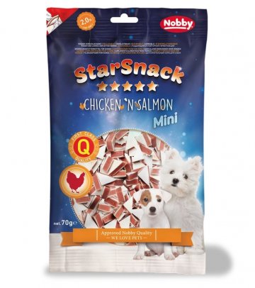 Nobby StarSnack Mini Soft mäkké maškrty kura + losos 70g