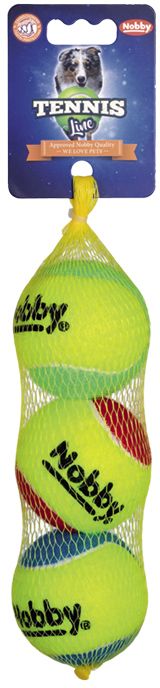 Nobby Tennis Line hračka tenisový loptičku farebný 6,5 cm 3ks
