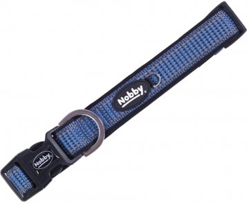 Nobby kale obojok nylon reflexná modrá L-XL 50-70cm