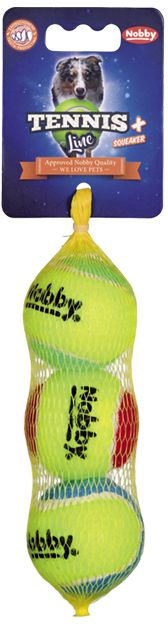 Nobby Tennis Line hračka tenisový loptičku farebný S 5cm 3ks