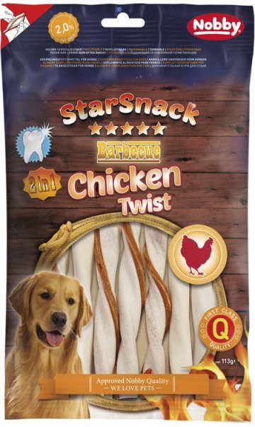 Nobby StarSnack BBQ Chicken Twist žuvacie tyčky M 12cm 113g