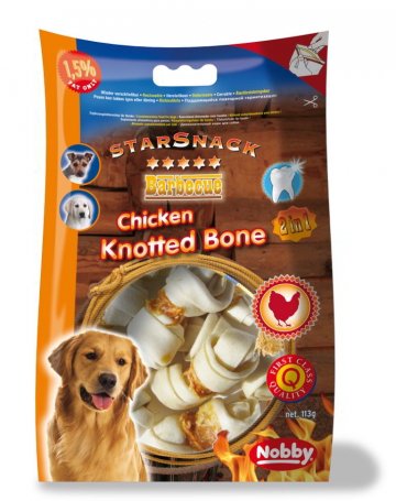 Nobby StarSnack BBQ Chicken Knotted Bone maškrty 113g