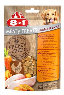 Pochúťka 8in1 Meaty Treats FD Chicken / Carrots 50g
