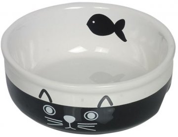 Nobby keramická miska pre mačky čiernobiela 13,5 cm